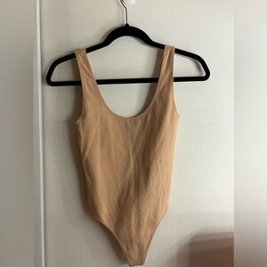 Aritzia Wilfred Free Beige Thong Bodysuit